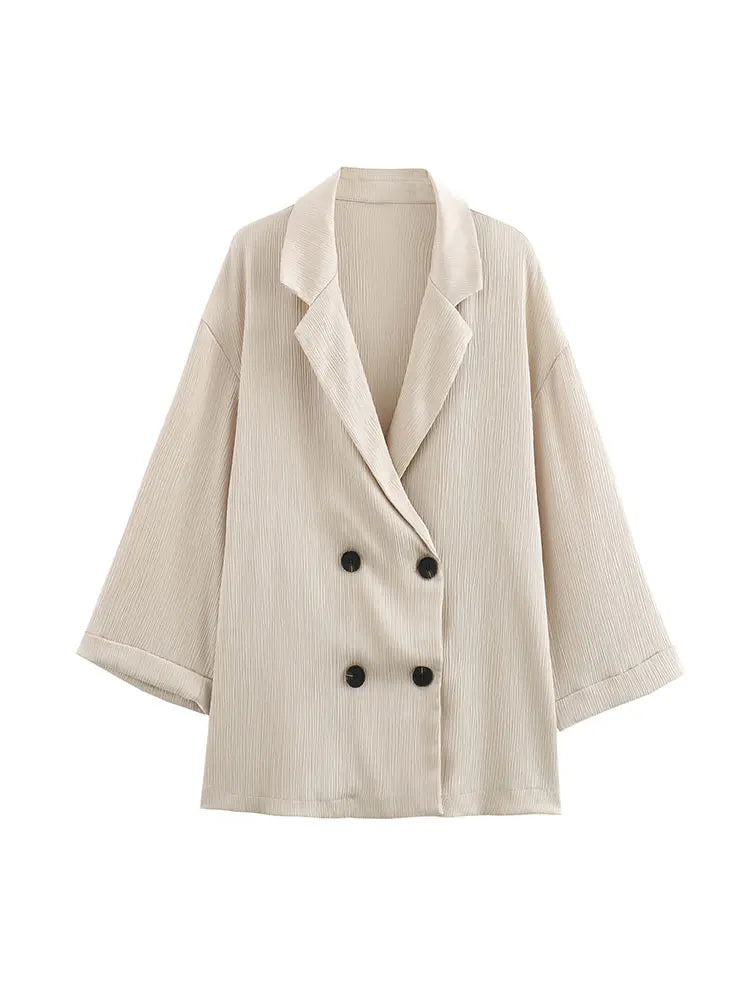 Women’s Oversized Blazer and Wide Leg Pants Set