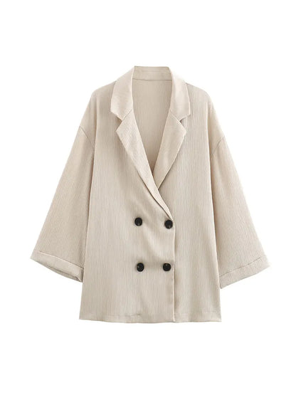 Women’s Oversized Blazer and Wide Leg Pants Set