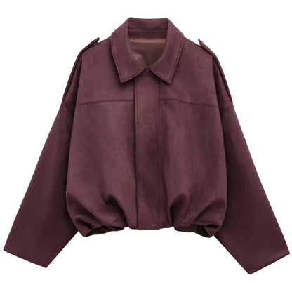 Women’s Faux Suede Bomber Jacket