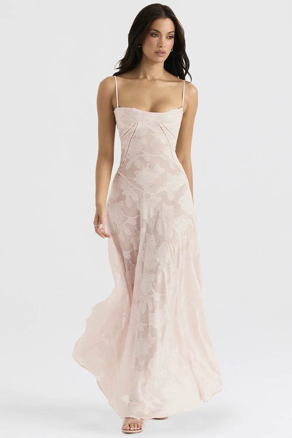 Floral Cowl Neck Slip Midi Dress