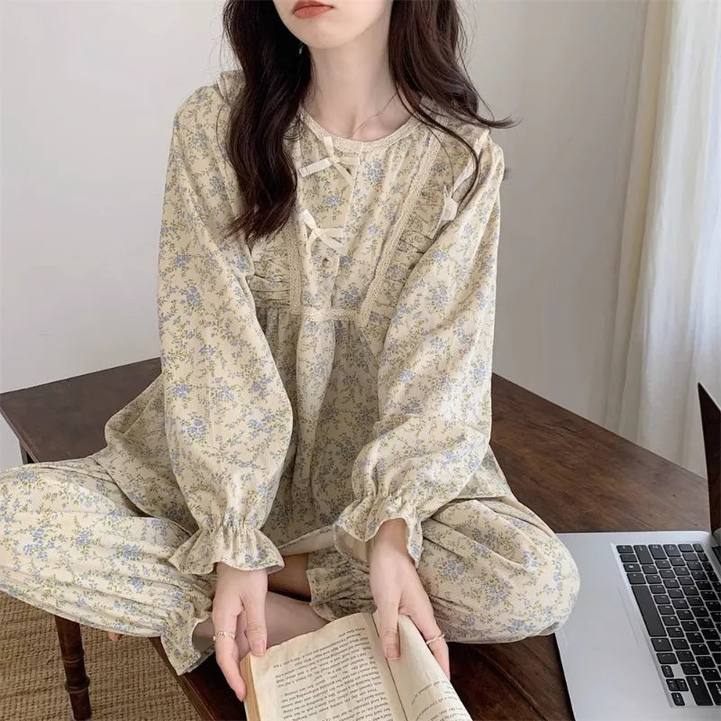 Women’s Vintage Floral Long Sleeve Lounge Set