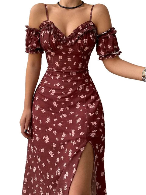 Rustic Bloom Maxi Dress