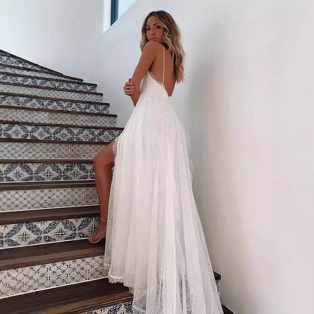 Deep V Lace Boho Maxi