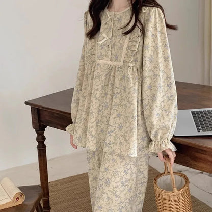 Women’s Vintage Floral Long Sleeve Lounge Set