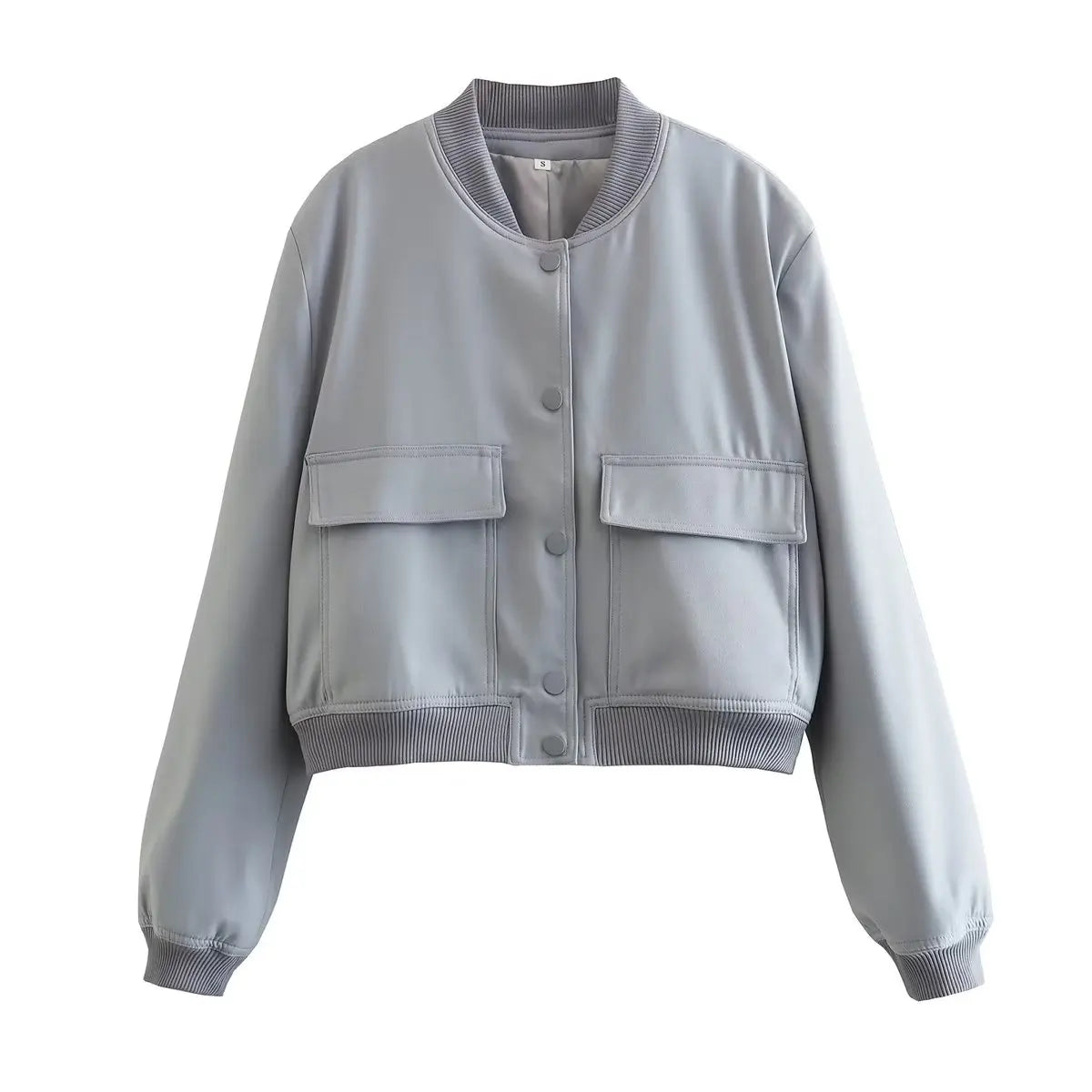 Women’s Lightweight Bomber Jacket with Front Pockets