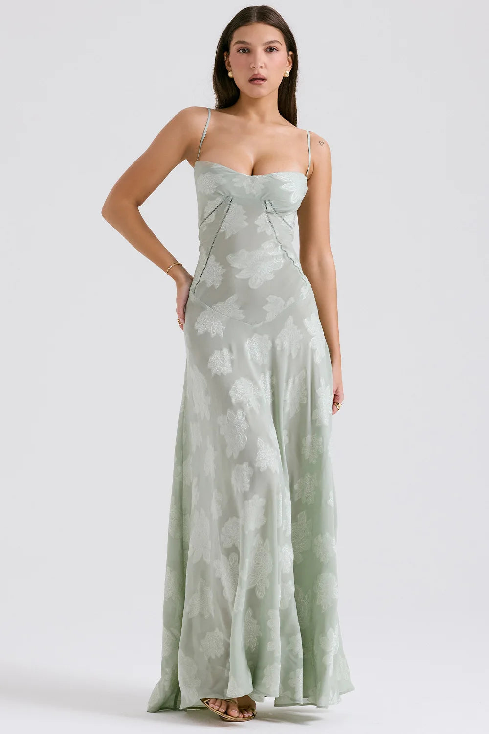 Floral Cowl Neck Slip Midi Dress