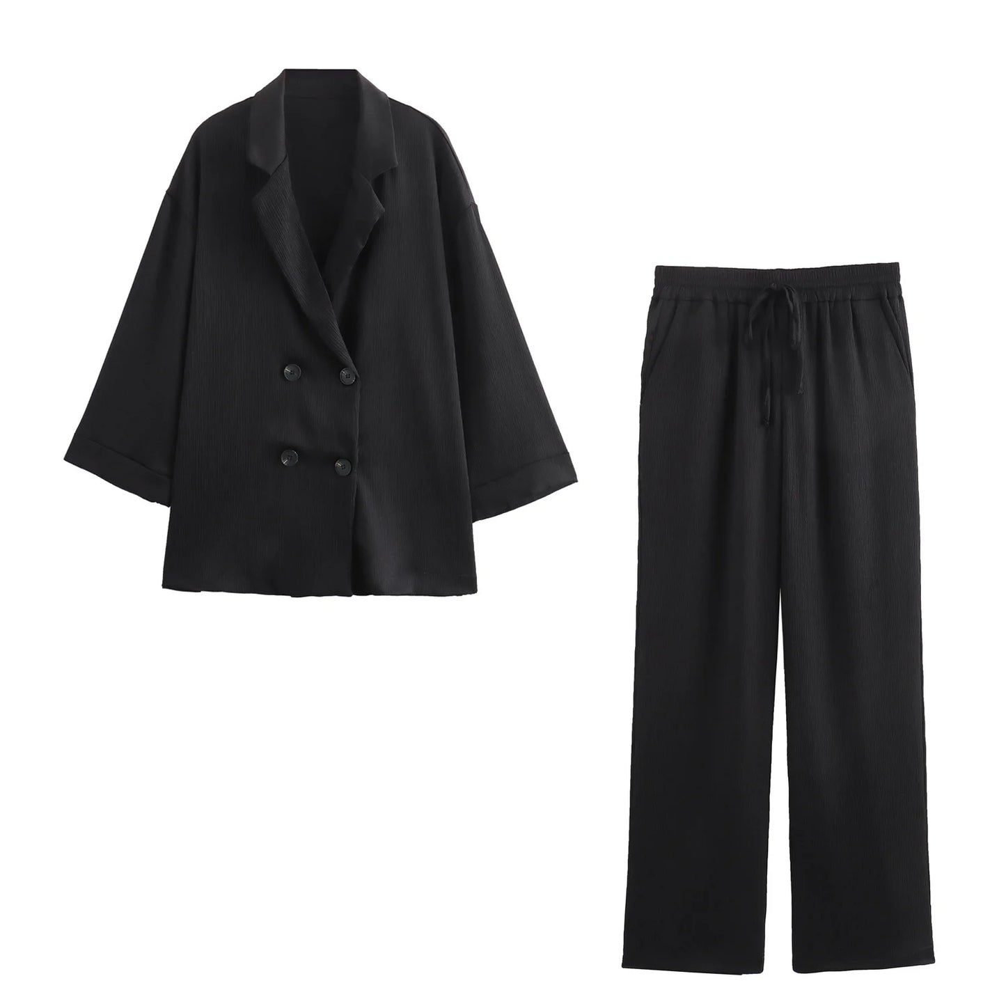 Women’s Oversized Blazer and Wide Leg Pants Set