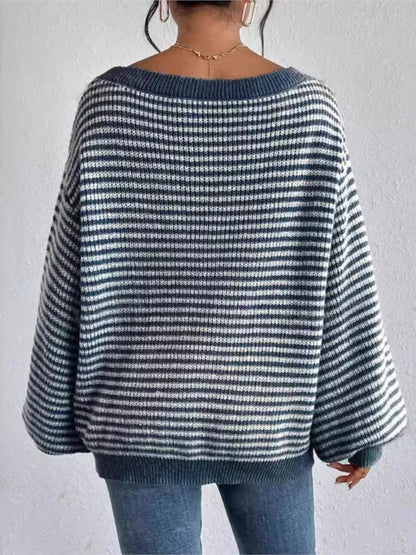 Ribbed Knit Long Sleeve Midi Dress