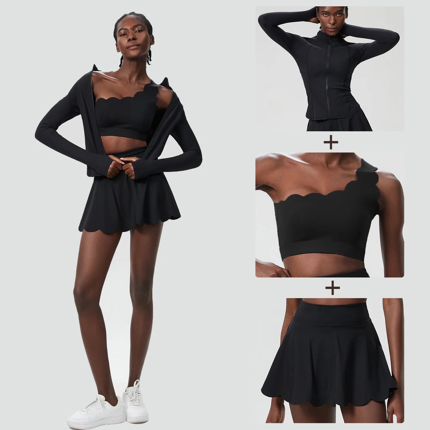 Women’s Sculpting 3-Piece Active Set with Skirt and Jacket