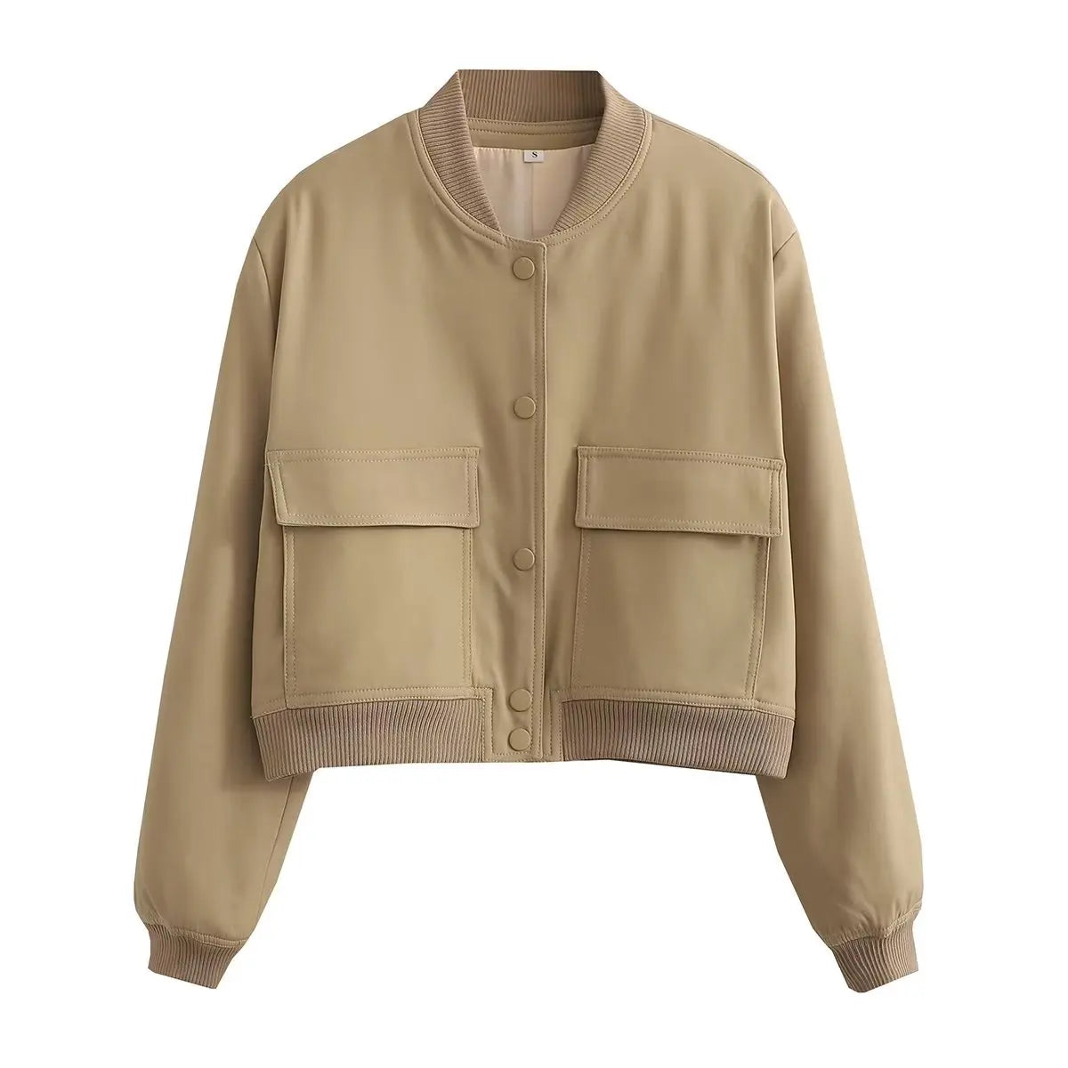 Women’s Lightweight Bomber Jacket with Front Pockets