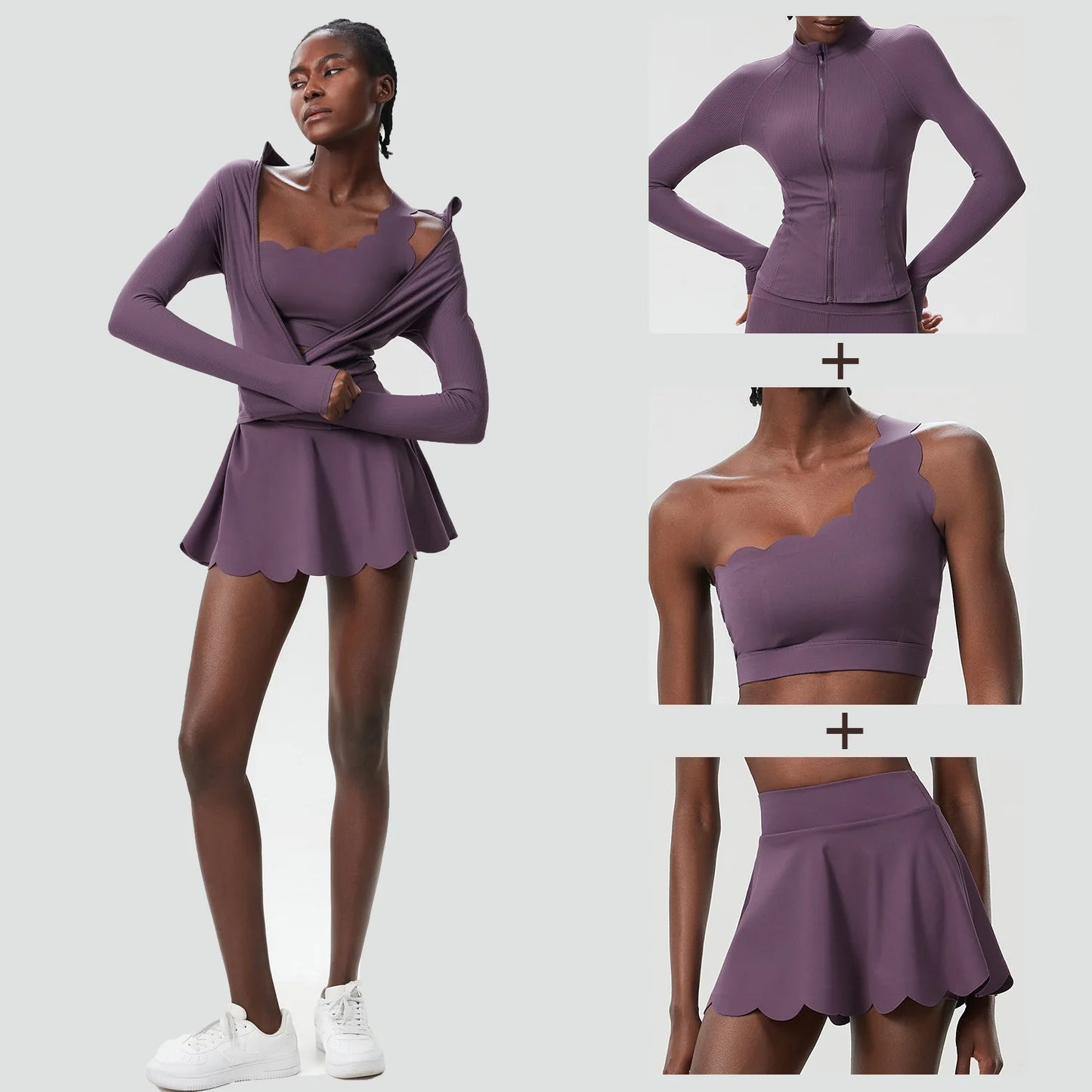 Women’s Sculpting 3-Piece Active Set with Skirt and Jacket