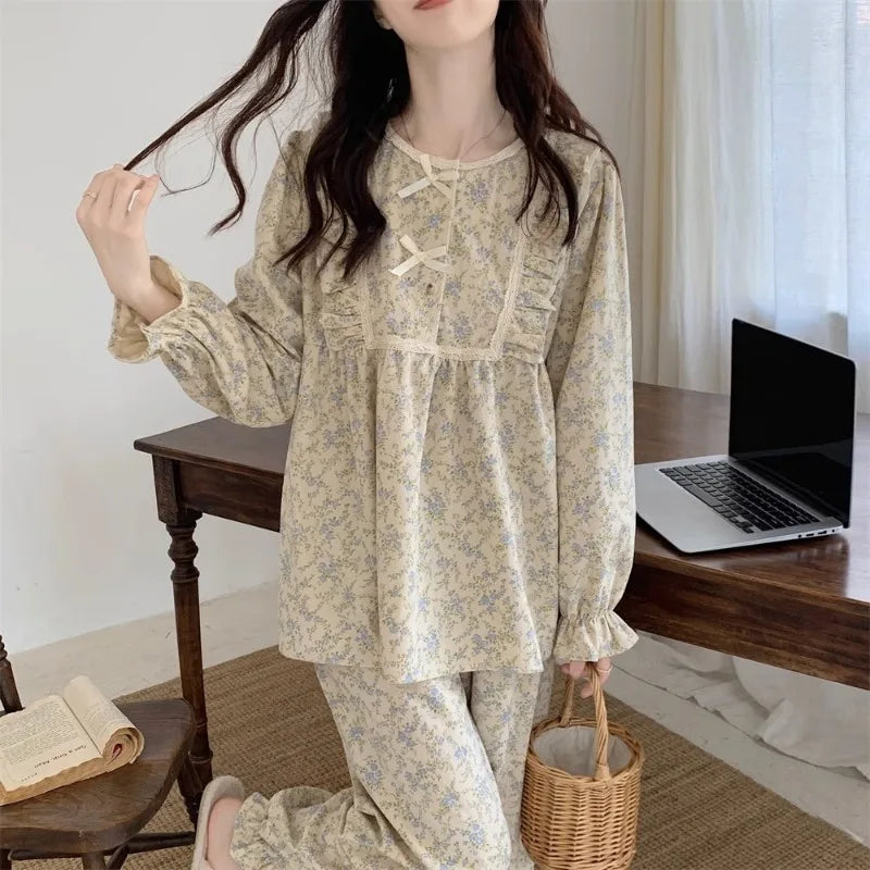 Women’s Vintage Floral Long Sleeve Lounge Set