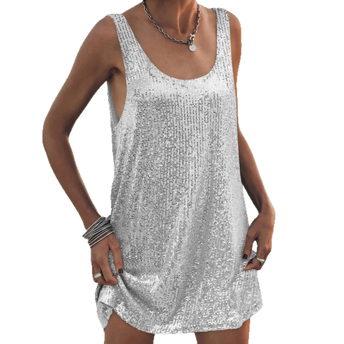Sequin Tank Mini Dress