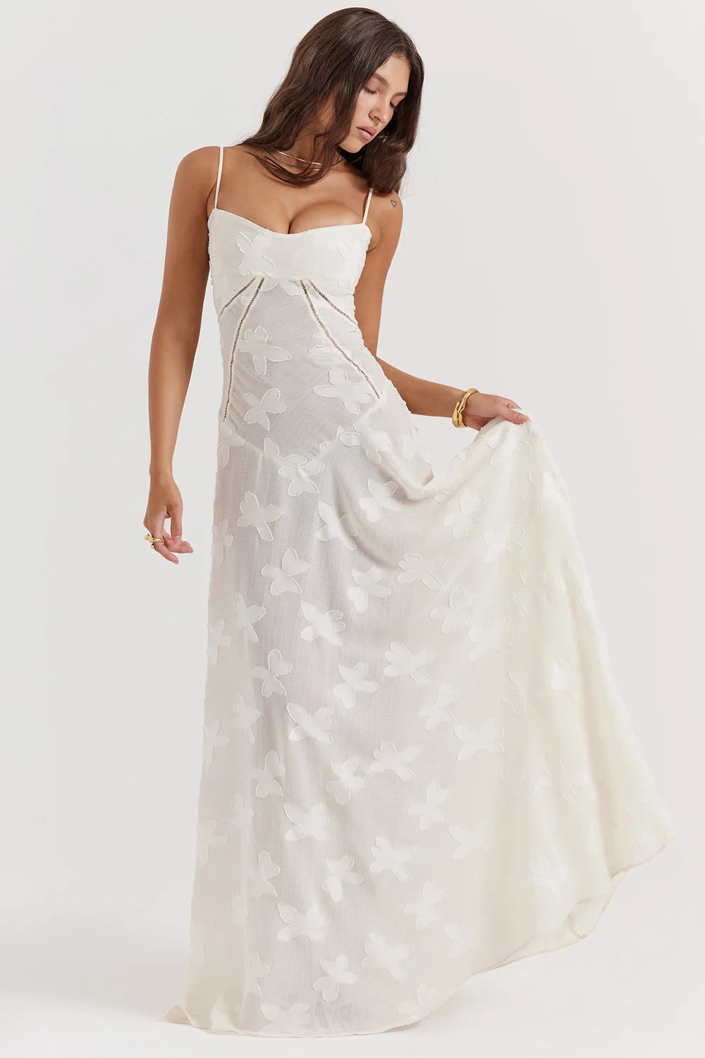 Floral Cowl Neck Slip Midi Dress