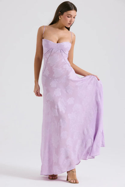 Floral Cowl Neck Slip Midi Dress