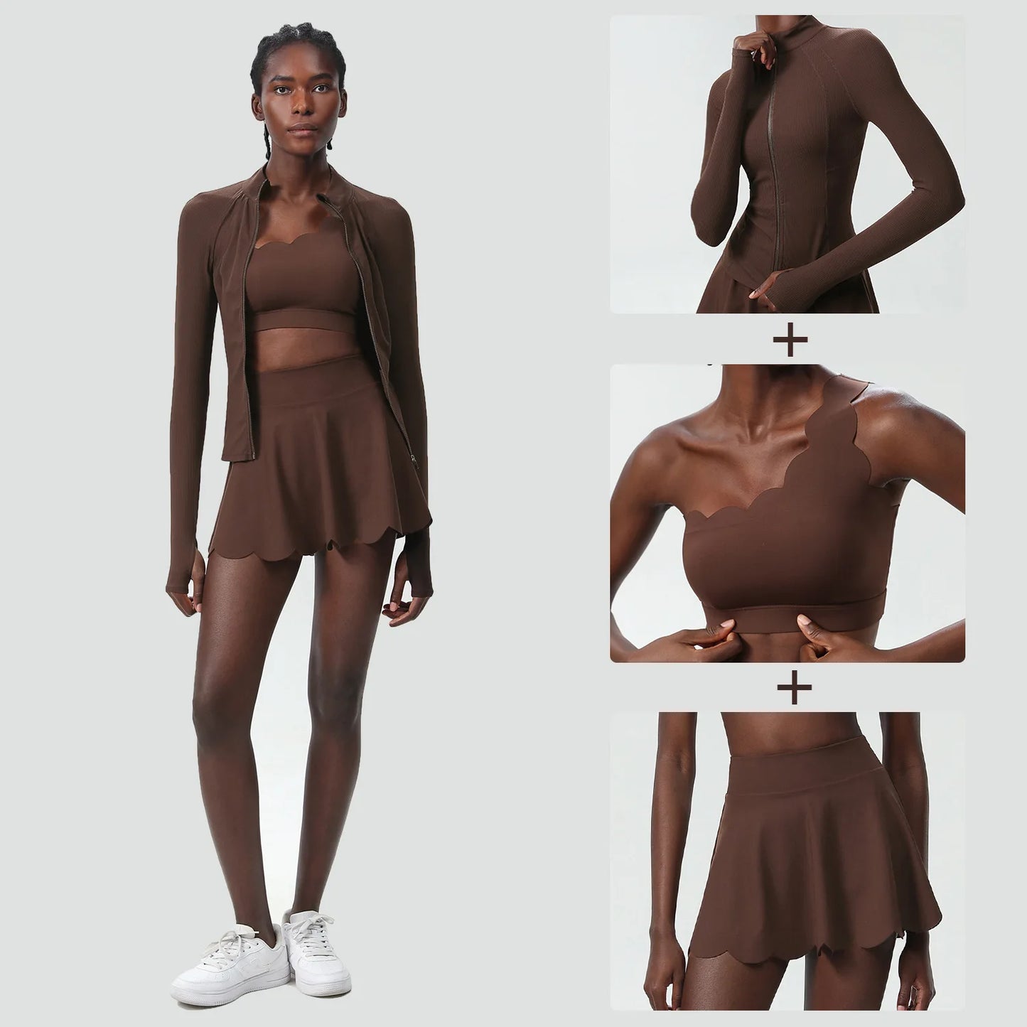 Women’s Sculpting 3-Piece Active Set with Skirt and Jacket